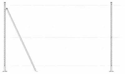 Produktbild von Gartenzaun Set - Stahlzaun mit Pfosten - 2500 x 3,2 x 140 cm - UV-beständig - Korrosionsgeschützt - 11 Pfosten - Weiß