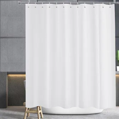 Produktbild von Unyqoos® Duschvorhang – wasserabweisend & schimmelbeständig, Polyester 200 x 220 cm, Weiß, rostfreie Ösen, beschwerter Saum