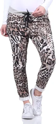 Produktbild von 287 Mississhop Damen Hose Cargohose Blumen Sweatpants Jogginghose Baumwolle Freizeithose Boyfriend Tierprint 24