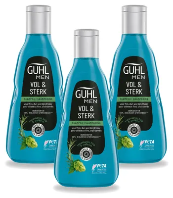 Productafbeelding van 3 x Guhl Men Vol & Sterk shampoo - 250 ml - Voordeelverpakking - 3 stuks