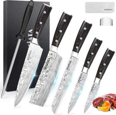 Produktbild von Professionelle Küchenmesserset - 5-teiliges Set - hochwertiger Stahl - ergonomisches Design