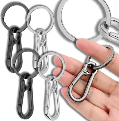 Produktbild von EDIBAZZAR | Metall-Schlüsselanhänger mit Karabinerhaken, 4 Stück