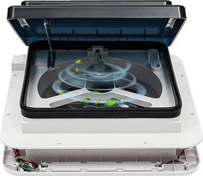 Obrázok produktu pre Ventilátor RV, tichá prevádzka, integrované LED osvetlenie, BIELA