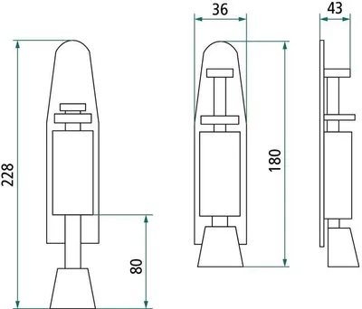 Productafbeelding van Deurstopper, roestvrij staal, geborsteld, 180 mm