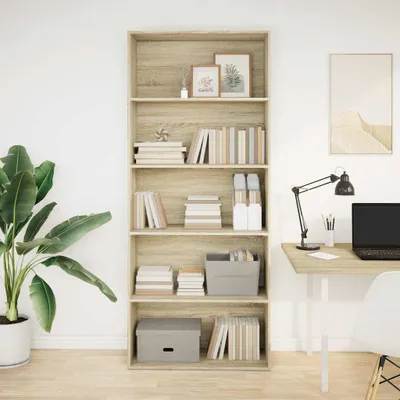 Obrázek produktu pro vidaXL Knihovna Sonoma dub 80x30x189 cm Materiál na bázi dřeva