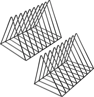 Produktbild von Famanu Bücherstütze Dreieckig - 9 Fächer - Schwarzes Metall