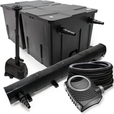 Image de Filtre biologique pour étang, capacité 60 000 litres, stérilisateur UV 72W, pompe, tuyau de 25 mètres, écumeur de surface, pompe à fontaine