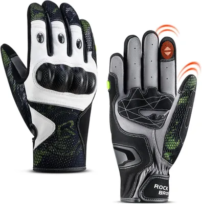 Image de Gants de sport ROCKBROS pour hommes et femmes, compatibles écran tactile, résistants aux chocs, coupe-vent, antidérapants, avec rembourrage ergonomique, gris et noir, taille S