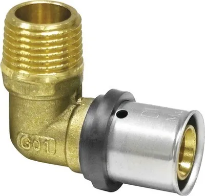 Produktbild von veporit. Pressfitting Winkel Connect 90° TH und U-Kontur 20 mm x 1/2AG für Verbundrohr"