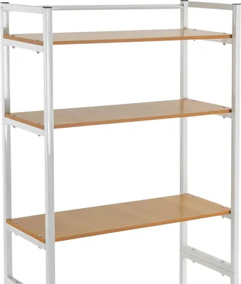 Zdjęcie produktu dla Regał pod pralkę i suszarkę – regał wolnostojący – 3 półki – żelazny – organizer łazienkowy – 69×30×181 cm – biały