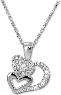 Produktbild von SilberDream Halskette 44,5cm 925 Silber mit Zirkonia Herzen Anhänger SDK4983W