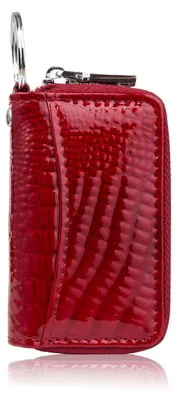 Produktbild von Schlüsseletui aus rot lackiertem Leder mit Kroko-Prägung SP-22-CRD