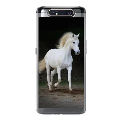 Produktbild von MuchoWow® Handyhülle Schutzhülle Hülle für Samsung Galaxy A80 Pferde - Sand - Dunkel Silikon Softcase Handy Hülle - Schutzdeckel