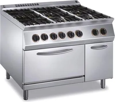 Immagine prodotto di Cucina a gas KBS con 6 fuochi e forno elettrico, 6x6 kW, 1200x730x900 mm, 400 volt