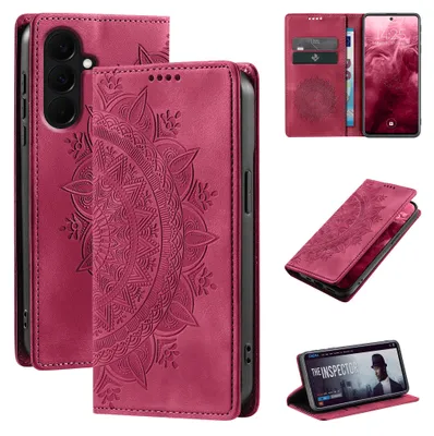 Produktbild von Mandala Handyhülle für Samsung Galaxy A27 5G RFID Schutz Klapphülle Case Cover Design Schutzhülle Farbe: Magenta