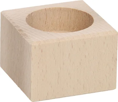 Obrázok produktu pre Držiak na čajovú sviečku štvorcový z bukového dreva, 4 cm
