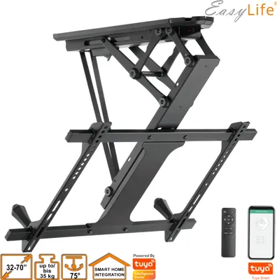 Immagine prodotto di EasyLife - Supporto da soffitto per TV Smart Home orientabile elettricamente da 32 a 70 pollici, VESA fino a 600x400 (nero)