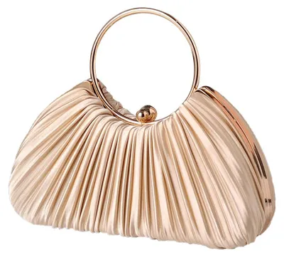 Productafbeelding van CORIOS dames avondtas, geplisseerde clutch, zijden handtas met ketting