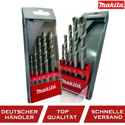 Obrázok produktu pre Makita D-05175, Vŕtačka, špirálový bit, cement, Nerezová oceľ, 5 kusov, 4x70 mm 5x85 mm 6x100 mm 8x100 mm 10x100 mm