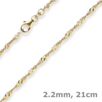 2-2mm-Armband-Singapurkette-aus-333-Gelbgold-21cm
