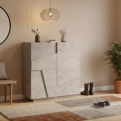 Immagine prodotto di Dmora Scarpiera Apetta 38x81x86h cm Grigio Cemento, 16 Paia 2 Ante  Italy