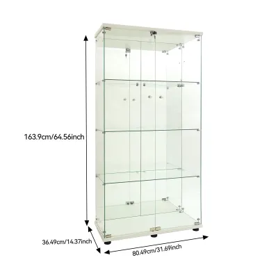 Zdjęcie produktu dla Szkło Vitrina, czarna, z oświetleniem - 80,4 x 36,4 x 163,9 cm - do użytku domowego