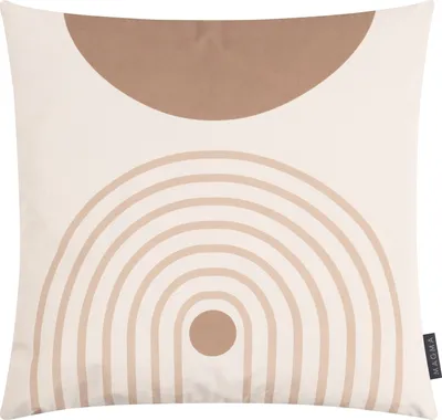 Produktbild von Kissenhülle - Elfenbeinfarben - Braun - Polyester - 50 x 50 cm - mit Reißverschluss