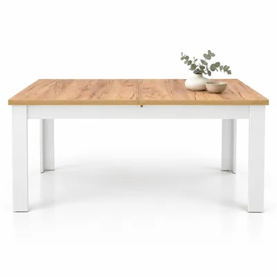 Zdjęcie produktu dla INSPIRO C-11 stół rozkładany 140–180 × 80 cm, dąb Craft, białe nogi
