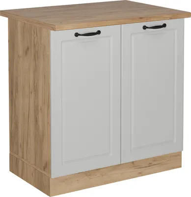 Produktbild von Spülenunterschrank Vicco R-Line Weiß Landhaus 80 cm , AP Eiche, Model 54145