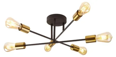 Obrázok produktu pre Stropné svietidlo Industrial-Nordic Armstrong Steel Black Brass 6 svetiel E27