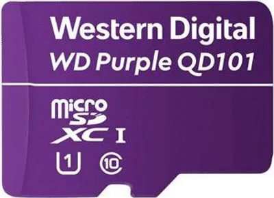 Produktbild von WD Purple SC QD101 WDD128G1P0C - Flash-Speicherkarte - 128 GB - UHS-I U1 / Class10 - microSDXC UHS-I - lila