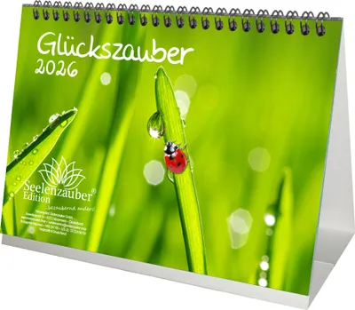 Produktbild von Glückszauber DIN A5 Tischkalender für Glück Klee Schwein - Seelenzauber