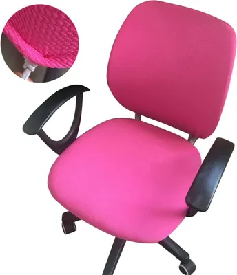 Produktbild von Computer-Bürostuhlbezug, abnehmbarer, waschbarer Universal-Schreibtisch-Drehbezug, Rosa