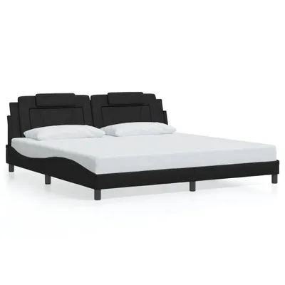 Produktbild von vidaXL Bettgestell "Viana" ohne Matratze Schwarz 200x200 cm Kunstleder