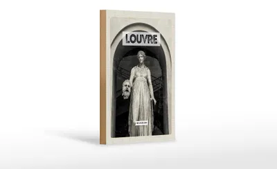 Produktbild von Holzschild Reise 12x18 cm Louvre Museum Reiseziel Tourism Retro