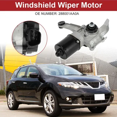 Image de Moteur D'Essuie-Glace De Pare-Brise À 4 Broches Remplacement Du Moteur D'Essuie-Glace Pour Nissan Murano 2009-2014 No.288001Aa0A