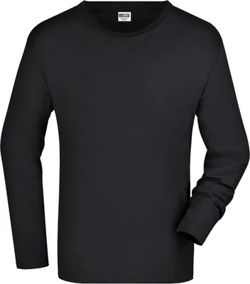 Produktbild von Langarm T-Shirt aus Single-Jersey black, Gr. 3XL