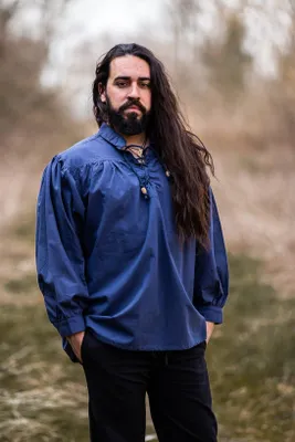Produktbild von Mittelalter Schnürhemd Blau "Friedrich" L