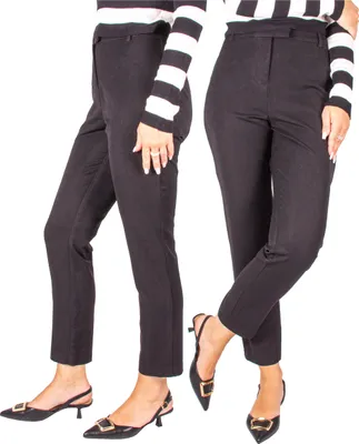Immagine prodotto di FIRI Pantaloni eleganti a vita alta e gamba dritta, neri, W48-L29