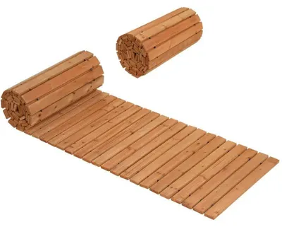 Obrázok produktu pre Drevená záhradná cestička NP13641NA, s protisklzovým povrchom, 367 x 55 cm, prírodná – A