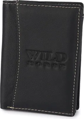 Immagine prodotto di Portafoglio da uomo in pelle con chiusura RFID Wild Horse, nero