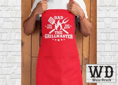 Produktbild von Wessdruck The Grillmaster Kochschürze Rot Weiß