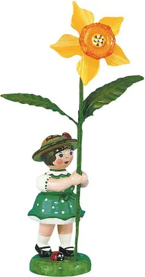 Zdjęcie produktu dla Hubrig folk art "Dzieci kwiaty dziewczynka z żonkilem - 11cm
