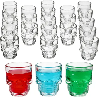 Produktbild von 24x Totenkopf Schnapsgläser 5cl Shotgläser 24 Personen Likör Party Bar