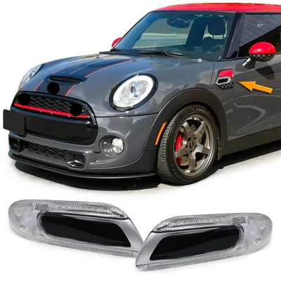 Für Mini One Cooper S F55 F56 F57 14-21 LED Seitenblinker Blinker Silber Schwarz in der Farbe Silber von Carparts-Online GmbH