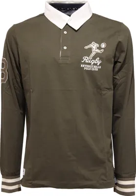 Productafbeelding van 4299K herenpolo BEVERLY HILLS POLO CLUB, groene poloshirt voor heren