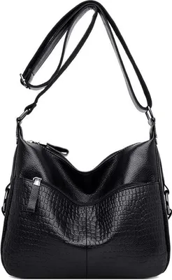 Produktbild von Coolives Damen Umhängetasche Schwarz Kunstleder Schultertasche Elegante Damentasche
