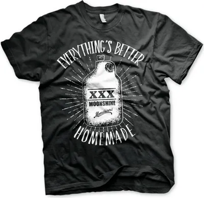 Produktbild von Moonshiners - Everything's Better Homemade T-Shirt - Small - Black