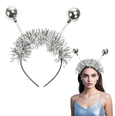 Productafbeelding van Haarband voor carnaval - alien voeler met 2 ballen
