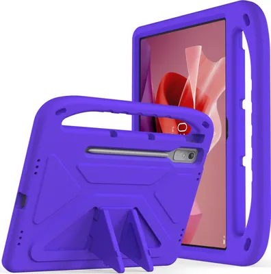 Produktbild von Hülle für Lenovo Tab P12 / Xiaoxin Pad Pro 12,7 Zoll TB370FU, Leichte Stoßfeste Eva Kinder Schutzhülle mit Griff und Faltbarem Ständer Lila